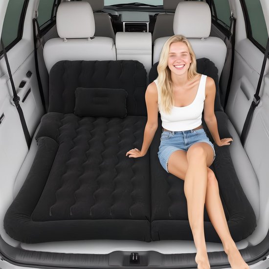 SUV luchtmatras auto campingbed opblaasbaar met pomp comfortabel voor reizen en kamperen van Merkloos