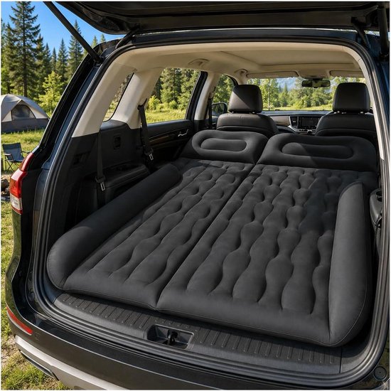 SUV Luchtmatras - Opblaasbaar Autobed - Kamperen en Reizen - Gesegmenteerd Luchtkamersysteem - 135 x 80 x 15 cm - Zwart