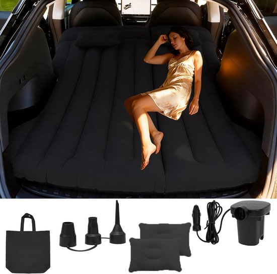 SUV-Luchtmatras, Opblaasmatras Voor Model Y - RV Minivan SUV Luchtmatras, Verdikte Autoluchtmatras Camping Opblaasbed voor Kofferbak/Achterbank, Camping/Outdoor Zwart