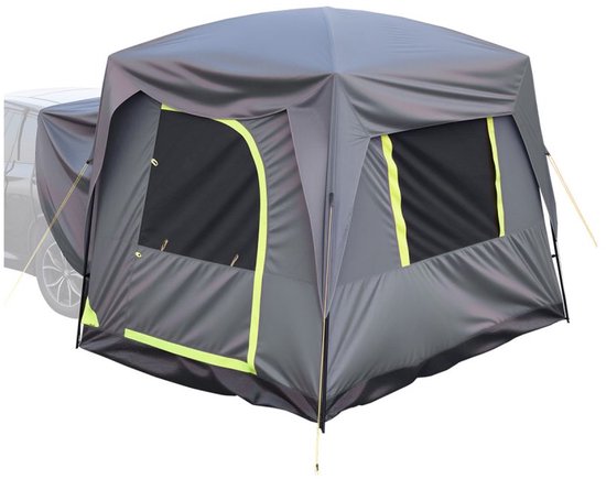 SUV Tent - Achterkleptent voor SUV/Auto - Afmeting 248 x 308 x 230 cm - Waterkolom 2000 mm - Dubbellaags - Capaciteit 5-8 Personen - Ramen Met Gaas - Regenzeil En Draagtas