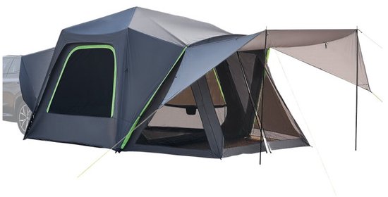 SUV Tent - Autotent voor achterklep - Afmetingen 305 x 310 x 230 cm - Waterdicht PU2000 - Dubbellaags - Voor 5-8 personen - Schaduwluifel - Gaasramen van Merkloos