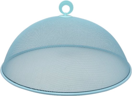 Svenska Living vliegenkap/voedselkap - metaal - lichtblauw - rond - Dia 35 cm - Afdekkap - Hoogte 16 cm