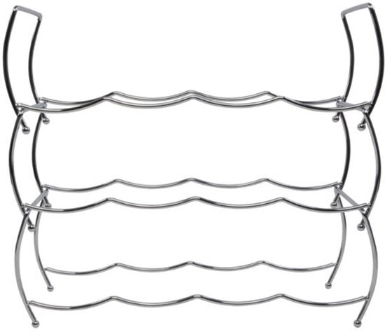 Svenska Living Wijnrek - 12 flessen - chrome - metaal - 43 x 42 x 15 cm van Svenska living