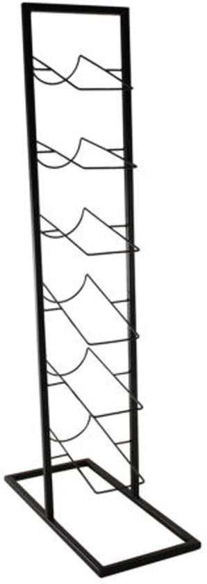 Svenska Living Wijnrek - 6 flessen - zwart - metaal - 38 x 84 x 18 cm van Svenska living