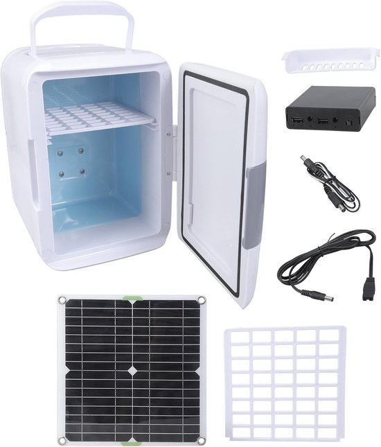 SVGCommerce - Portable Mini Solar Panel Refrigerator - 50W Solar Koelkast - Efficiënt en Duurzaam - Voor Auto en Kamperen - Ideaal voor Buitenactivite