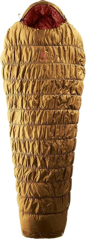 Synthetische Slaapzak - Mummy model - Kamperen en Hiken - Thermo Stretch Comfort - Tot 175 cm - Amandel Sequoia van Merkloos