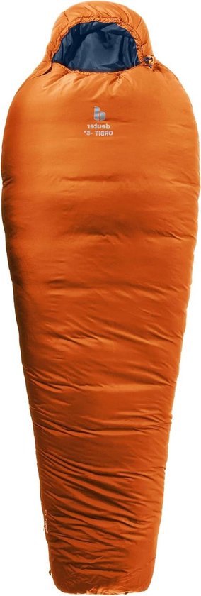 Synthetische Slaapzak - Mummy Slaapzak - Kamperen Buiten - Extra Lange Maat - Tot 200cm - Kastanje Inkt