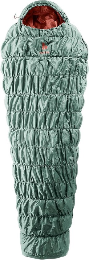 Synthetische Slaapzak - Mummy Slaapzak - Kamperen en Hiken - Thermo Stretch Comfort - Tot 175 cm - Salie Redwood