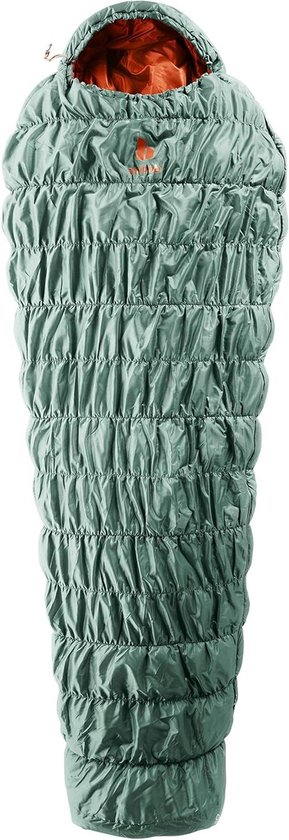 Synthetische Slaapzak - Mummy Slaapzak - Kamperen en Hiken - Thermo Stretch Comfort - Tot 185 cm - Salie Paprika