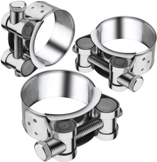 - T-Bolt Slangklemmen - 44-47mm - Zware uitvoering - Uitlaat Slangklemmen - Geschikt voor Slangen - 3 stuks