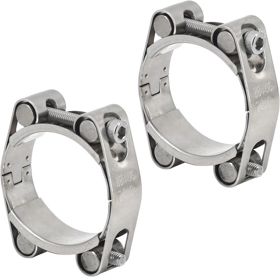 T-boutklem 30-40mm voor slangen en buizen, RVS pijpklem, zware kwaliteit, bandbreedte 20mm (2 stuks) - ideaal voor leidingen, bevestiging en reparatie van Merkloos