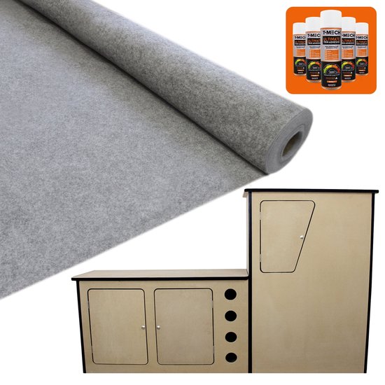 T-Mech - Camper Keuken - inclusief 11 m2 Grijze voering en lijm - camperen - kamperen - camping van T-Mech