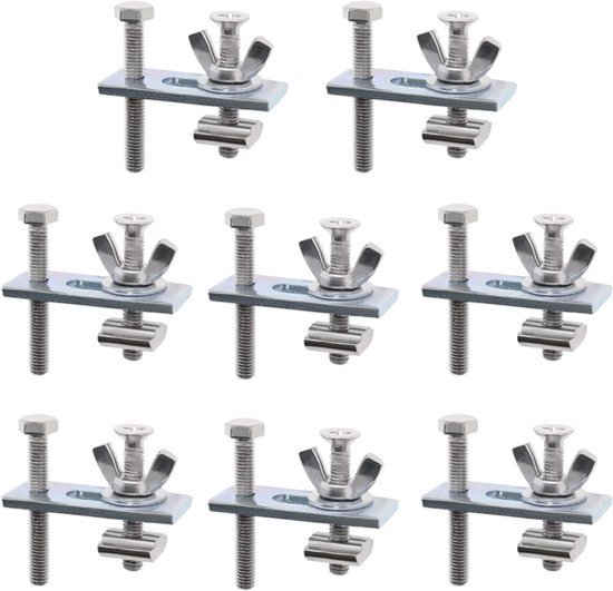 T-moer Compressor Klemmen Kit - Verstelbare T-Track Mini Hold Down Klem Armatuur - 8 STKS - CNC Router Machine - Compatibel met 3018-/3018-MX3/3018-PROVer/1810 - Geschikt voor houtbewerking - Aluminium constructie