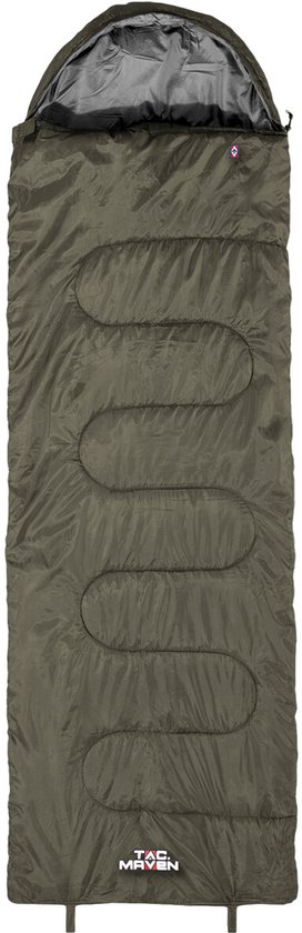 Tac Maven Major 370 g/m² Slaapzak - 3-Seizoen-Rectangulair - 190×75cm - Kaki groen