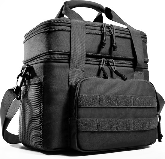Tactische Geïsoleerde Lunchtas, 18-26L, Uitbreidbaar, Lekvrij, Grote Koeltas met Schouderriem, Herbruikbare Tas voor Werk, Reizen, Kamperen en Picknicken van Merkloos