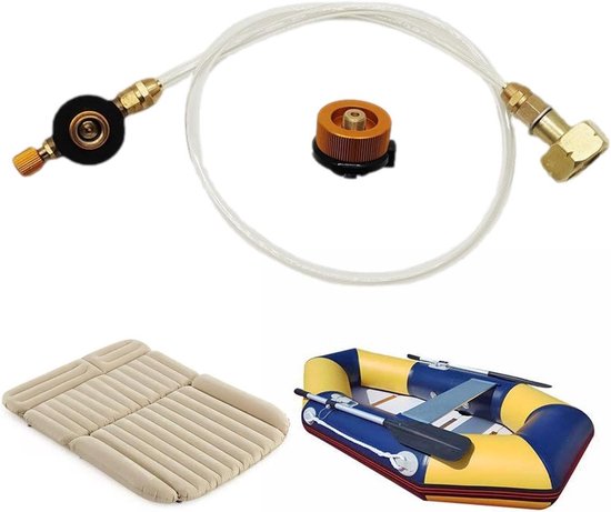 Tank Adapter - Afvoerventiel Luchtreservoir - Opblaasapparaten Vullen - Transparante Slangverbinding - 5.5L x 2.5B x 3.7H cm - Goud van Merkloos