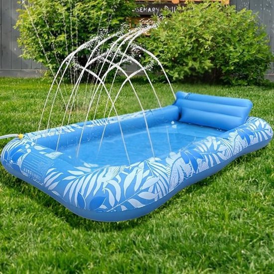 Tanning Bed - Zonnebank voor Volwassenen - Opblaasbare Zwemmat - Met Leuning - Waternevelontwerp - Opblaasbaar Zwembad voor Feestjes - Ruime en Comfortabele Ruimte - 208 x 130 cm - Blauw van Merkloos