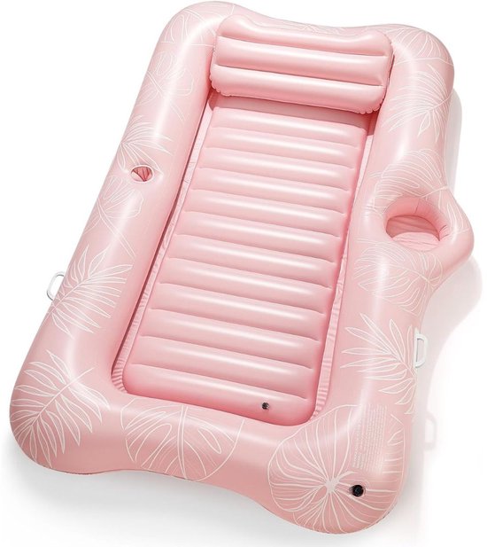 Tanning Pool Bed - Luchtbed Zwembad Opblaasbaar - Roze van Funboy
