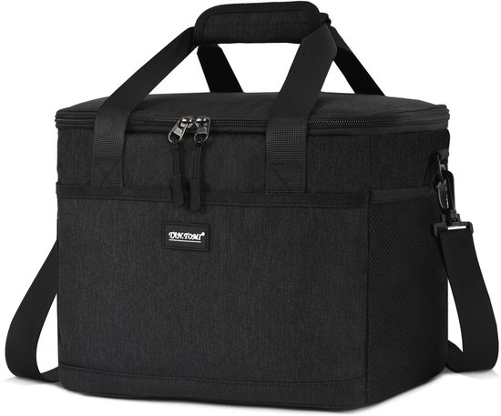 TAN.TOMI Koeltas - 4 laags geïsoleerde - Lunchtas - Picknicktas - Slijtvast en duurzaam materiaal - Waterdicht en vuilafstotend - Zwart - 8.5L L van Merkloos