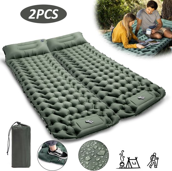 TAN.TOMI Zelfopblazende Slaapmat – Comfortabele & Stevige Tweepersoons Slaapmat – Optimale Stabiliteit & Gewichtsverdeling – Lichtgewicht & Compact voor Kamperen & Outdoor van TAN.TOMI