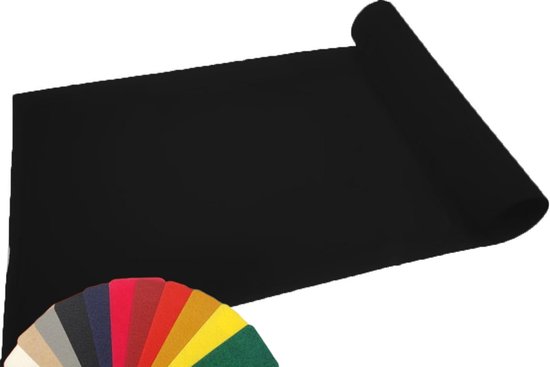 Tapijt voor evenementen - Beurs vloerbedekking - Feestelijke aankleding - Brandwerend materiaal - 1 x 18 m - Zwart
