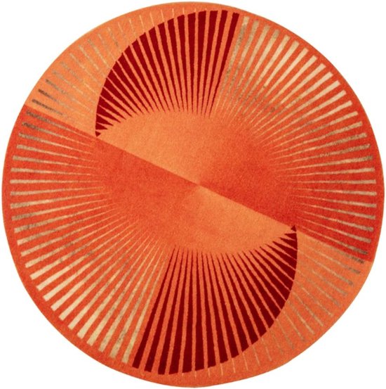 Tapijten Huishouden Super-groot Oranje Licht Luxe Tapijt, Creatief En Modieus Ronde Gradiënt Gestreepte tapijten, Woonkamer Slaapkamer Nachtkastmat (Kleur: Oranje, Maat: 3.3FT)