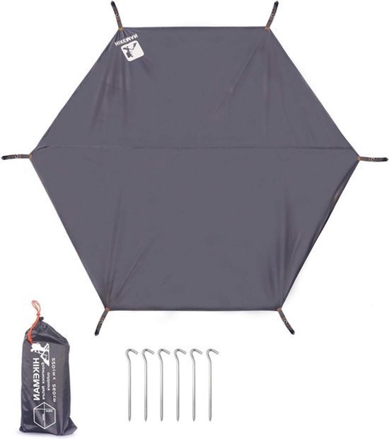 Tarp tent voetafdruk - multifunctioneel waterdicht outdoorgrondzeil - zeshoekige grondbedekkende mat voor tent & luifel - tapijt voor camping, wandelen en picknick