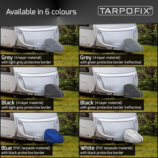 Tarpofix® Disselkap met dubbele kliksluiting - universele caravan-disselafdekking in grote uitvoering - trekhaak afdekking hoes voor aanhanger met anti-slingerkoppeling & kastslot van T