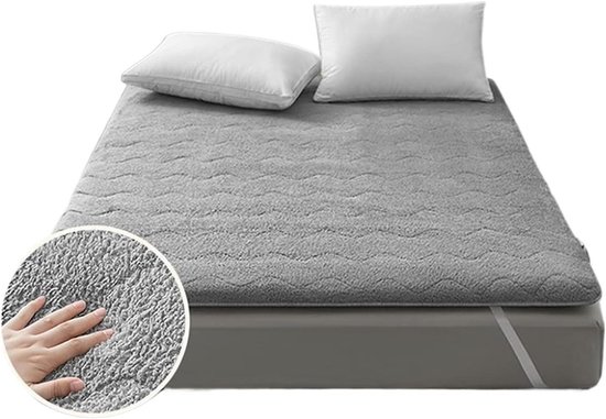 Tatami Futonmatras - Vloermatras Slaapmat - Comfortabel Slapen - Opvouwbaar en Oprolbare - 180 x 200 cm - Grijs