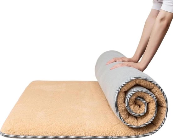 Tatami matras - Gevoerd slaapkussen - Comfortabel slapen - Rolbaar vloerontwerp - 150 x 200 cm - Kaki