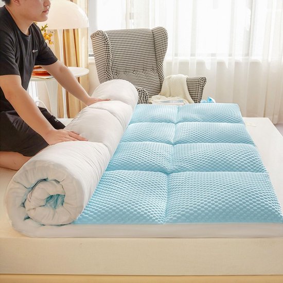 Tatami Matras - Japanse Futon Vloerbed - Comfortabel Slapen - Huidvriendelijk Katoen - 150x200 cm - Lichtgroen