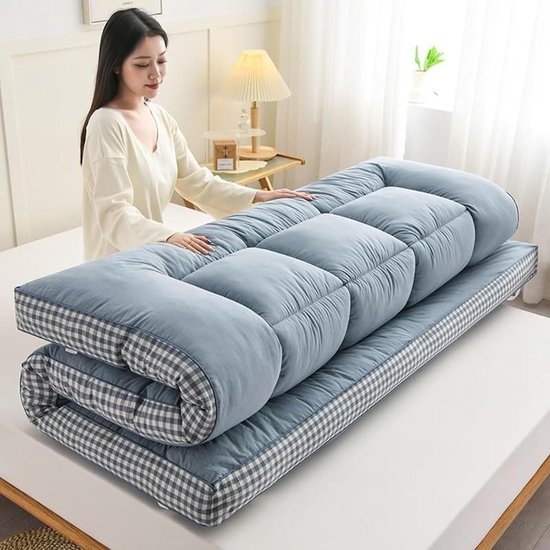 Tatami Matras - Japanse Futon Vloermat - Comfortabel Slapen - Hoogwaardig Katoen Gevuld - 1.5mx2m - E van Merkloos