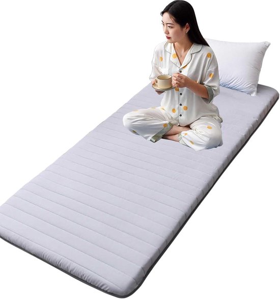 Tatami Matras - Vloermatras Futon - Comfortabel Loungen - Oprolbaar Ontwerp - 80x190 cm - Grijs