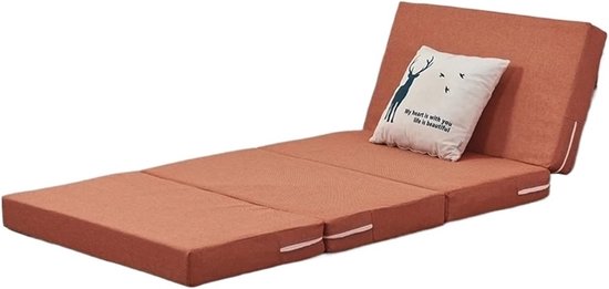 Tatami Slaapmat - Futon Matras Vloermat - Ruimte Besparen - Viervoudig Verdikte Spons - 120 x 200 cm - Curry