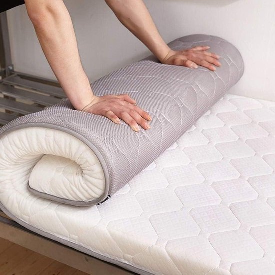 Tatami Vloermat - Futon Matras - Comfortabel Slapen - 8 Cm Dik - Vol - Wit