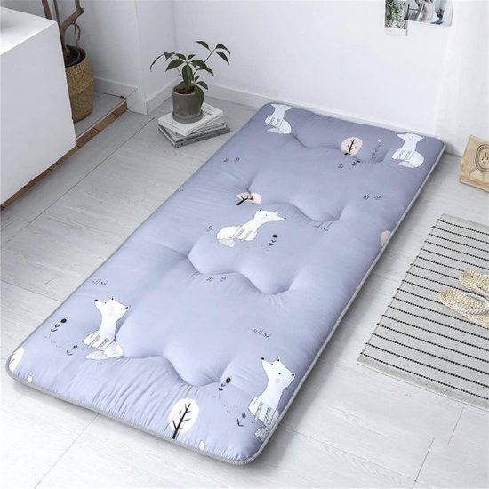Tatami Vloermat - Futon Matras - Comfortabel Slapen - Huidvriendelijke Stof - 180x200cm - Geel