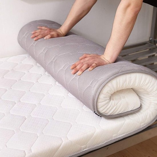 Tatami Vloermat - Matras Pad - Comfortabel Slapen - 8 cm Dik - Queen - Wit