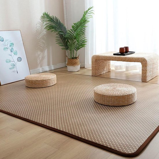 Tatami vloermat - Slaapmat vloerkleed - Zomerse verkoeling - Antislip onderkant - 80x200cm - Natuurlijk