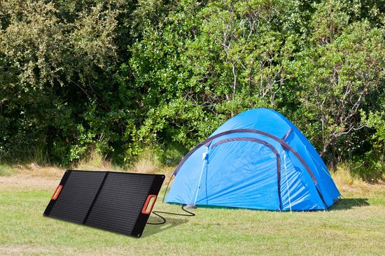 Technaxx TX-206 Zonnepaneel 100W - Opvouwbaar - Geschikt voor alle powerstations - Draagbaar - Outdoor - 18V - Zwart van Technaxx