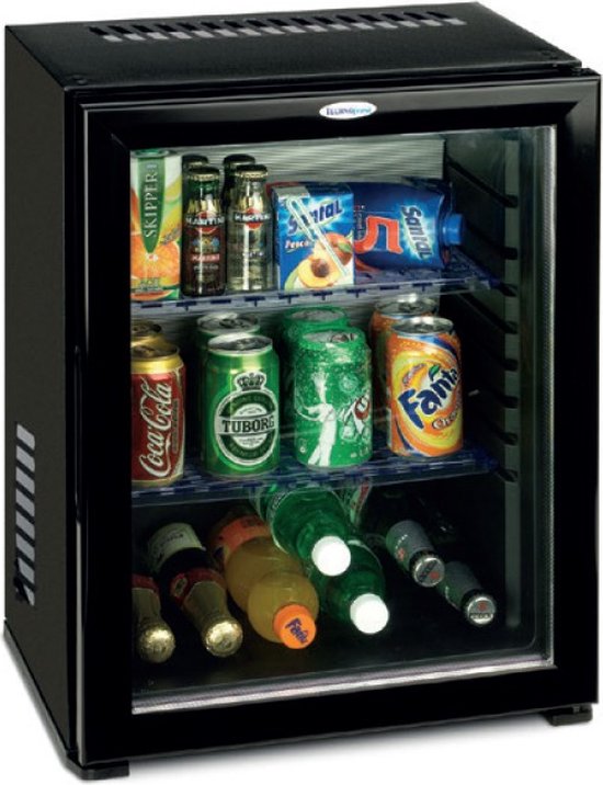 Technomax HP27LGN minibar koelkast - 27 liter - compleet geruisloos - glazen deur - binnenverlichting van Technomax