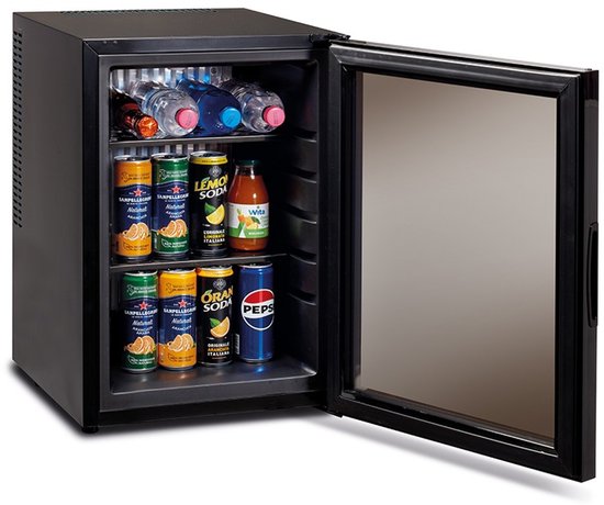 Technomax HP30LGN minibar koelkast - 30 liter - compleet geruisloos - glazen deur - binnenverlichting van Technomax