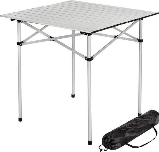 tectake® - Campingtafel - Opklapbaar - Incl. draagtas - 70 x 70 cm - Grijs van Tectake