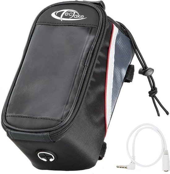 TecTake - Frametas fietstas voor o.a. smartphone e.d. zwart rood L 401611 van TecTake
