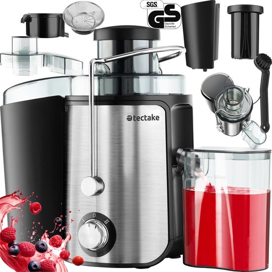 tectake - Juicer - Sapcentrifuge Frufi, 2 snelheidsniveaus, roestvrij staal, 600W van TecTake