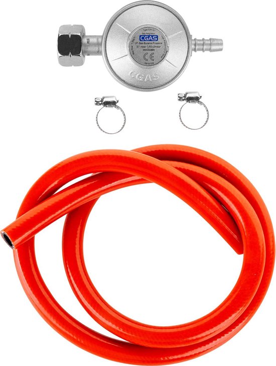 Teesa TSA0094 - Gasdrukregelaar, slang en klemmen voor TEESA barbecues van Teesa