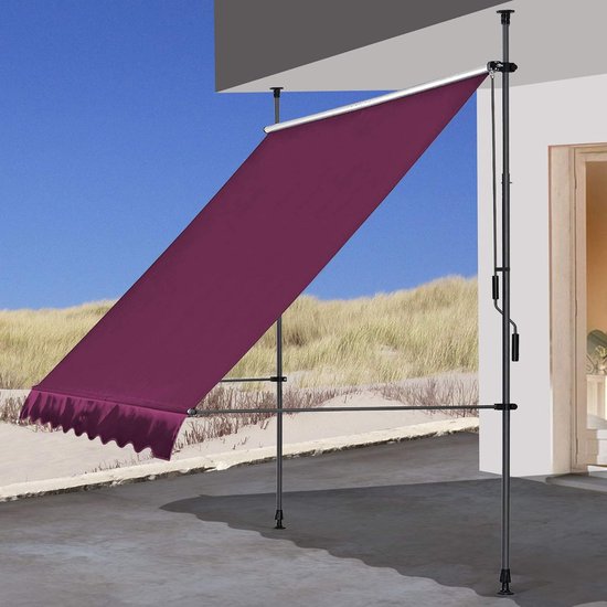 Telecopische Balkon Luifel 250x130cm - Intrekbaar en Verstelbaar zonder Boren van Vidaxl