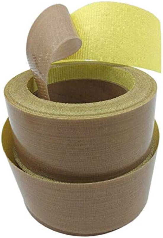 Temp Tape, 20mm*10m Hoge Temperatuur Plakband PTFE Tape Teflon Tape Hittebestendig -70℃-260℃ voor Vacuüm Hand Impuls Sealers (Pack van 1)