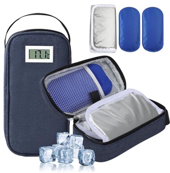 Temperatuur Insuline Koeler Reiskoffer - TSA Goedgekeurde Diabetische Koeler voor Reizen met Grote Capaciteit van Merkloos