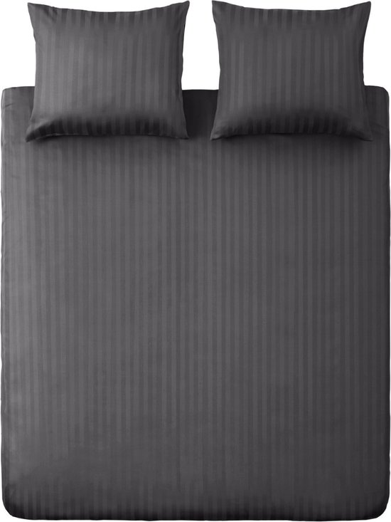 Ten Cate Hotel Dekbedovertrek - Dekbedovertrek 200 x 200 tweepersoons - Dekbedovertrekken - Dekbedovertrek 200x220 - Satijn - Antraciet van Merkloos