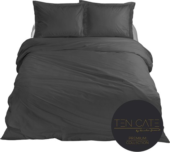 Ten Cate Premium Dekbedovertrek - Dekbedovertrek 200x200/220 tweepersoons - Dekbedovertrekken - Dekbedovertrek 200x220 - Satijn - Antraciet van Ten Cate